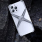 Luxury Aluminum Rimless Phone Case For iPhone 16 15 13 14 Pro Max Metal X Type Removable Heat Dissipation Armor Shockproof Cover