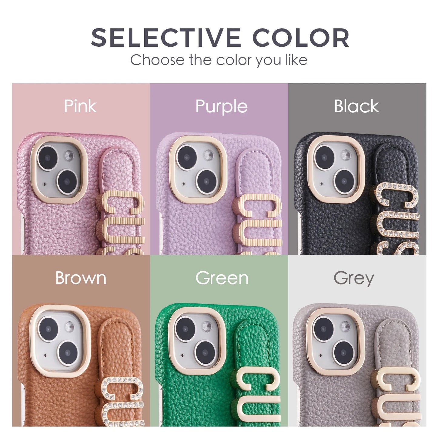 Leather Phone Case Custom Name Wristband Metal Gold Letters Personalized Cover for iPhone16 15 14 13 12 11ProMax 15 16plus Caseverse