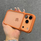 Luxury Orange Shield Matte Transparent Phone Case For iPhone 17 Pro Max 17 Pro 17 New Metal Buttons Skin Feel Shockproof Cover