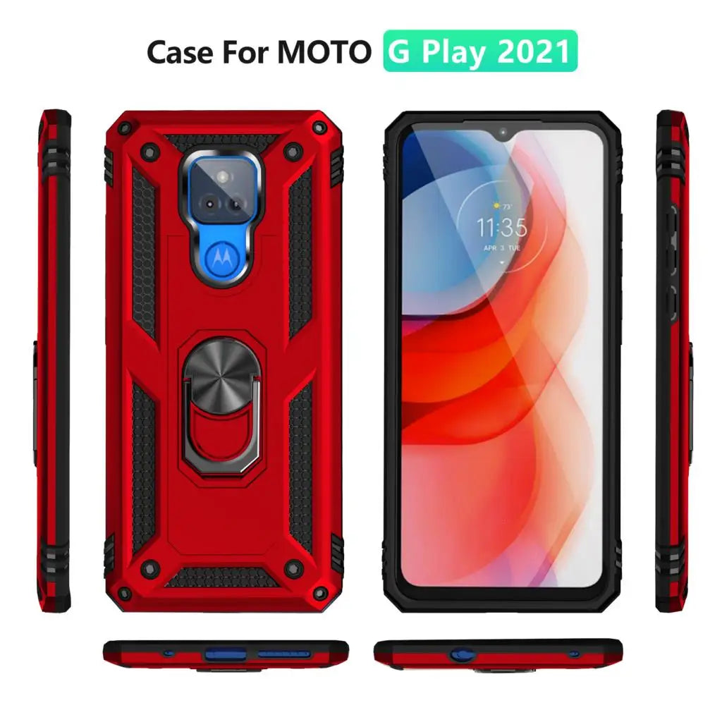 for Moto G Play Case for Phone Moto G Play 2021 Case Shockproof Armor Rugged Military Protective Car Holder Magnetic Cover - Caseverse