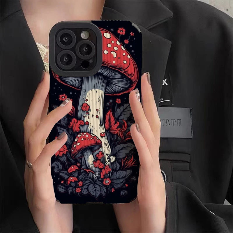 Aesthetic Art Mushroom Phone Cases for IPhone 11 Case 14 Pro Max 15 Pro Max IPhone Case for IPhone 13 - Caseverse