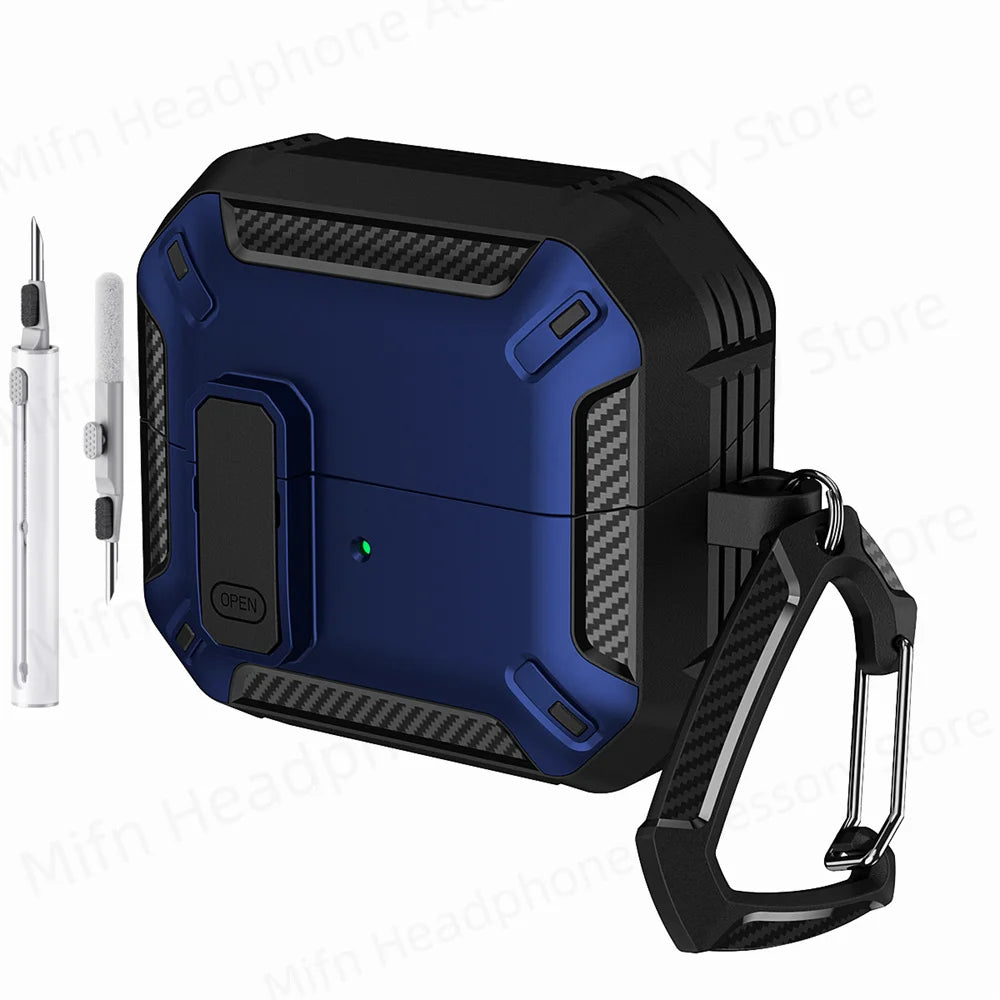 Newest carbon fibre switch earphone cover for Men For Samsung Galaxy Buds 3/Buds3 Pro Buzz 3 Pro Earbuds Case with cleaning kit Caseverse