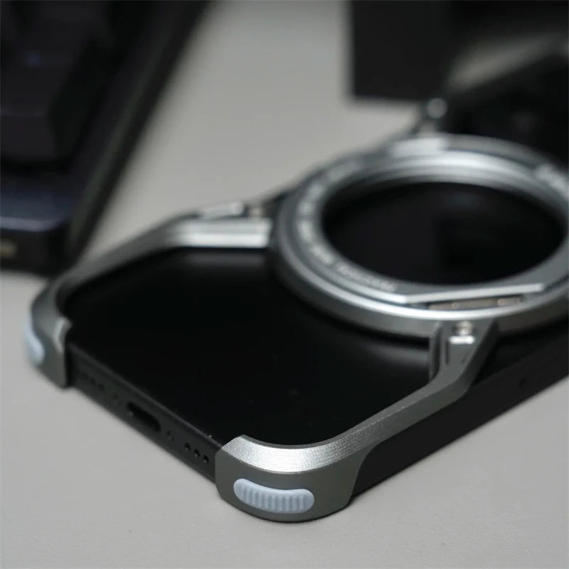 Metal Frameless Magsafe Magnetic Holder Phone Case For iPhone 16 15 14 13 Pro Max 16promax Aluminum Alloy Frame Shockproof Cover Caseverse