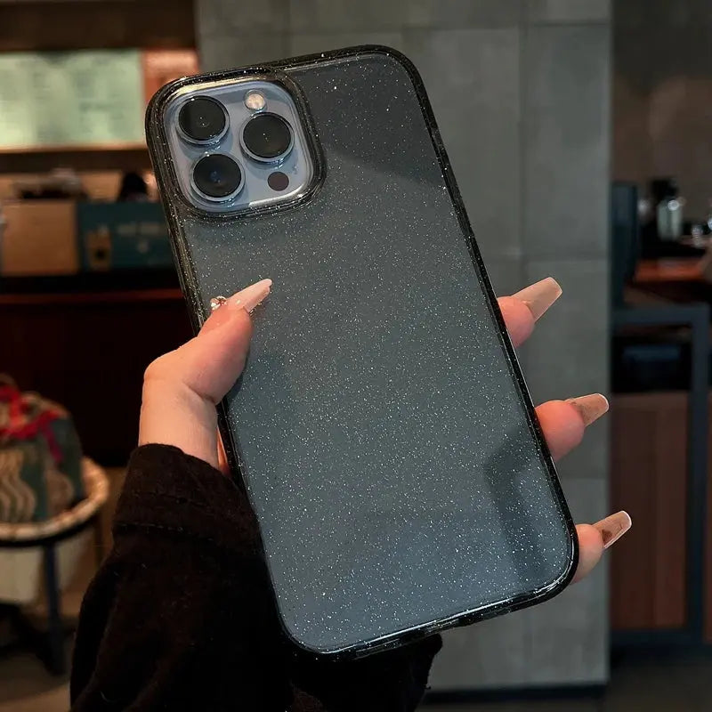 Luxury Bling Glitter Clear Phone Case for iPhone 16 15 14 13 12 11 Pro Max Plus Mini Silicone Soft Transparent Bumper Cover - Caseverse