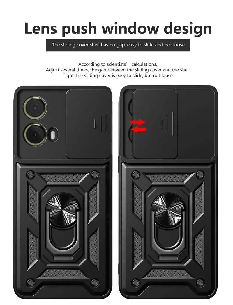 Shockproof Military Grade Armor Case For Moto G85 G75 G55 G45 G35 G15 G05 5G Magnetic Holder Ring Protect Cover - Caseverse