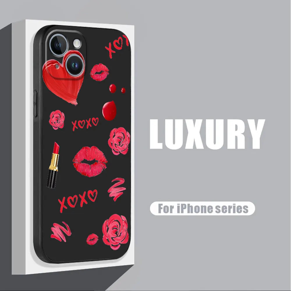 Black Soft Cases Back Cover Sexy Girl Red Black Lips Kiss Phone Case for Huawei P20 Lite P40 Lite P30 Pro P Smart Z P30 Lite - Caseverse