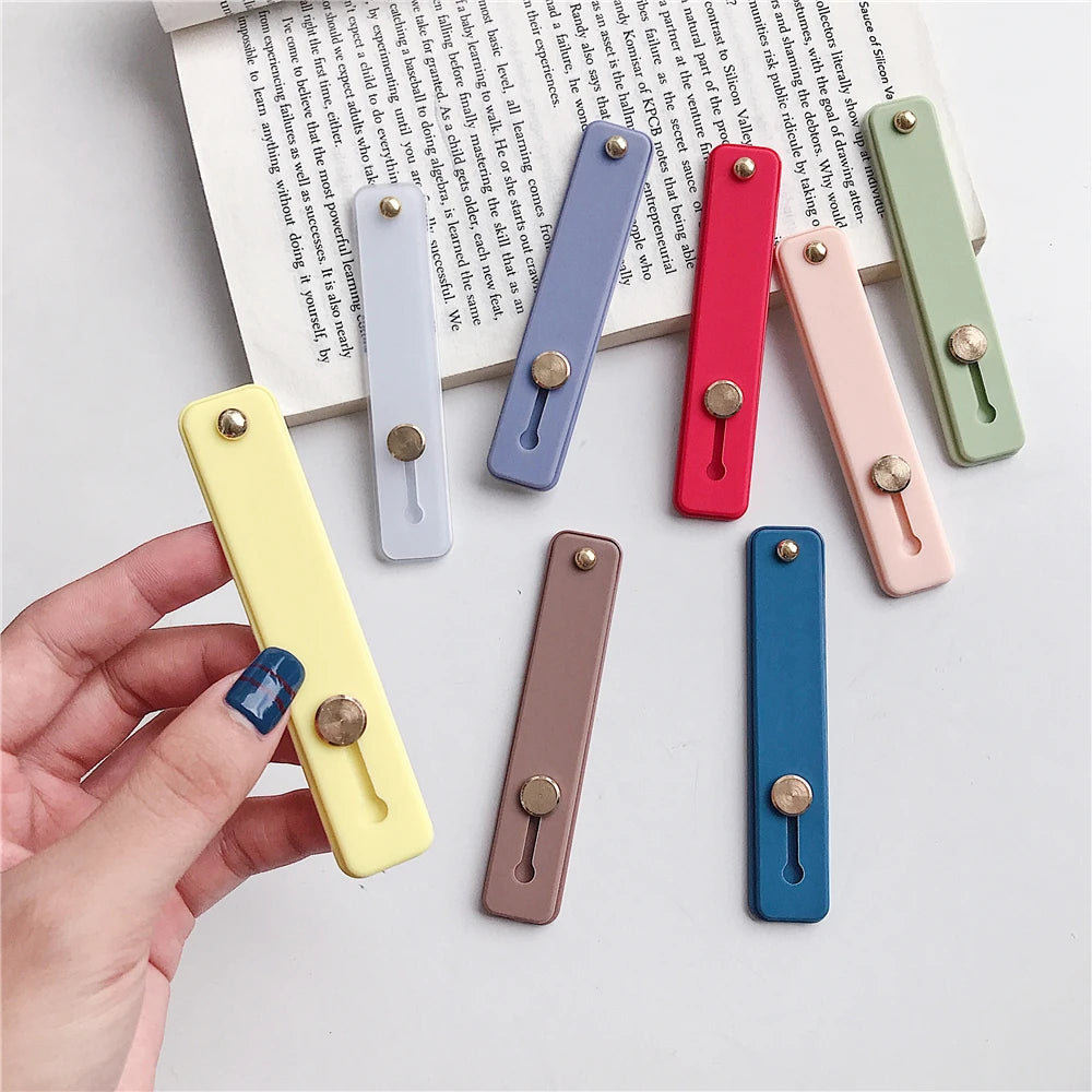 Push Pull Rainbow Phone Grip Silicone Phone Stand Finger Ring Holder Finger Strap Bracket Portable Telescopic Wrist Band - Caseverse