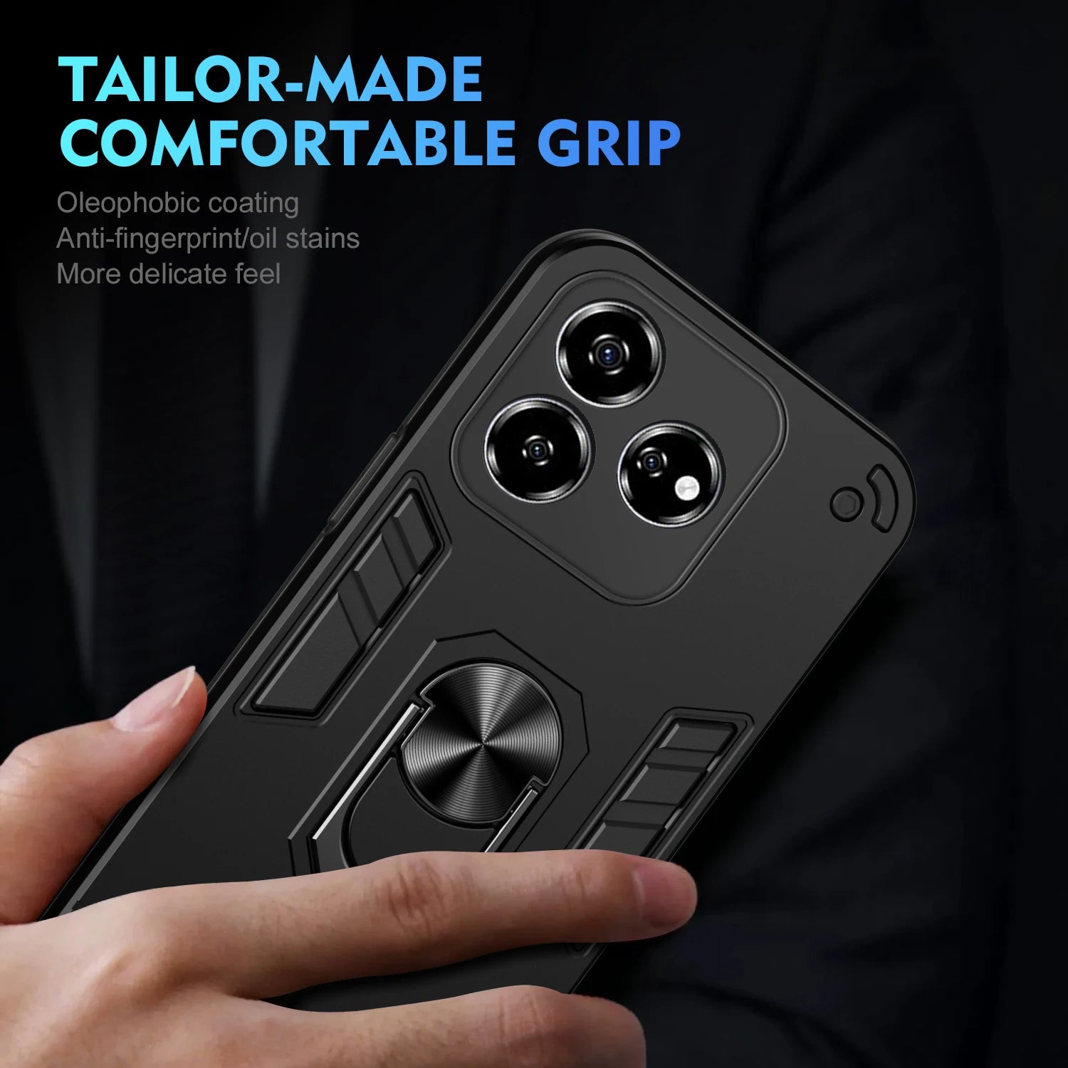 Military Grade Case for ZTE Axon 60 Lite Protective Cover Shockproof Ring Stand Holder Fundas Coque - Caseverse