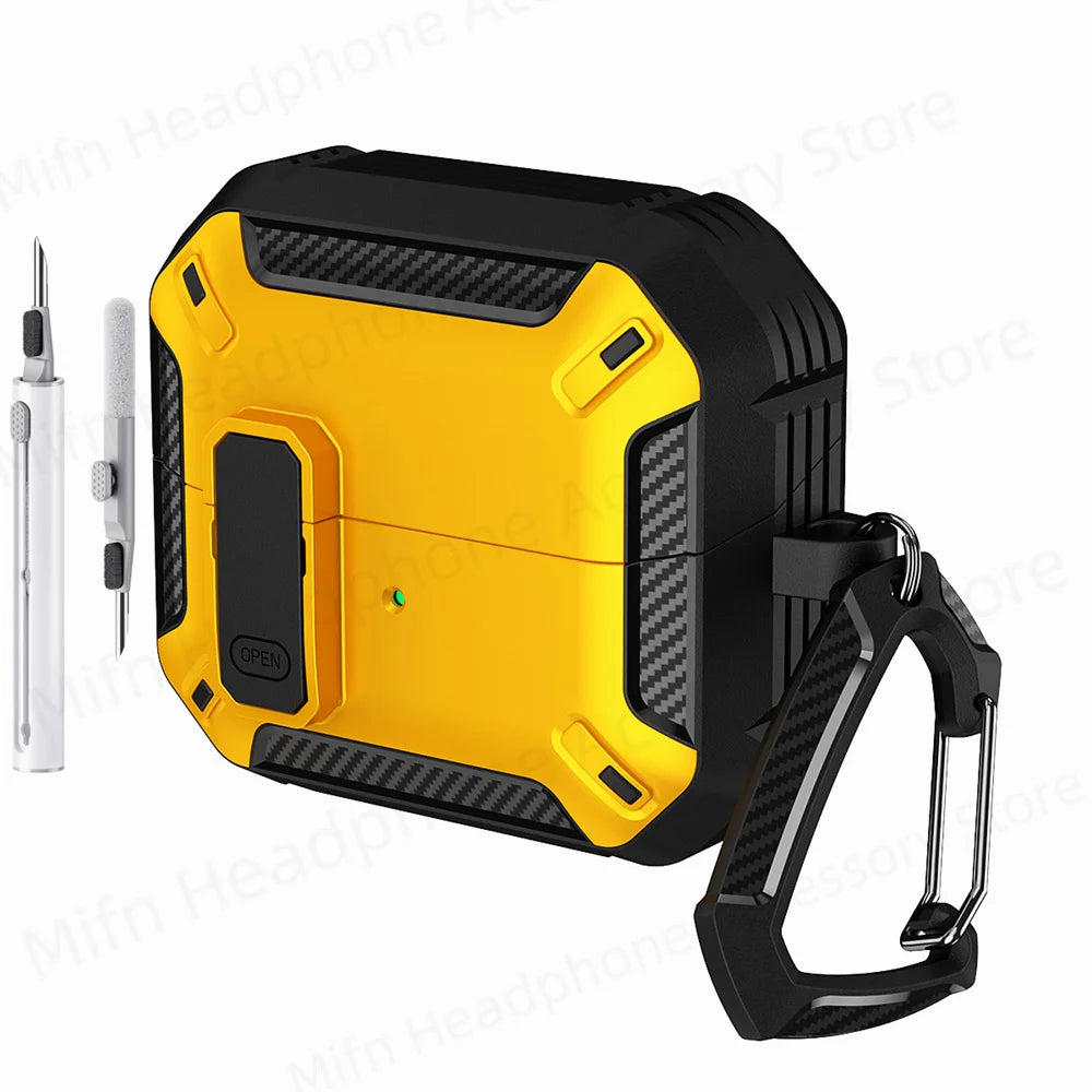 Newest carbon fibre switch earphone cover for Men For Samsung Galaxy Buds 3/Buds3 Pro Buzz 3 Pro Earbuds Case with cleaning kit Caseverse