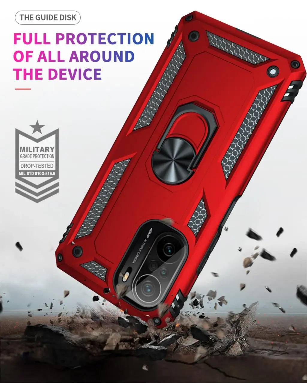 Cover Case for POCO F3 Armor Rugged Military Shockproof Ring Holder Magnet Phone Case for Xiaomi POCO F3 F 3 5G - Caseverse