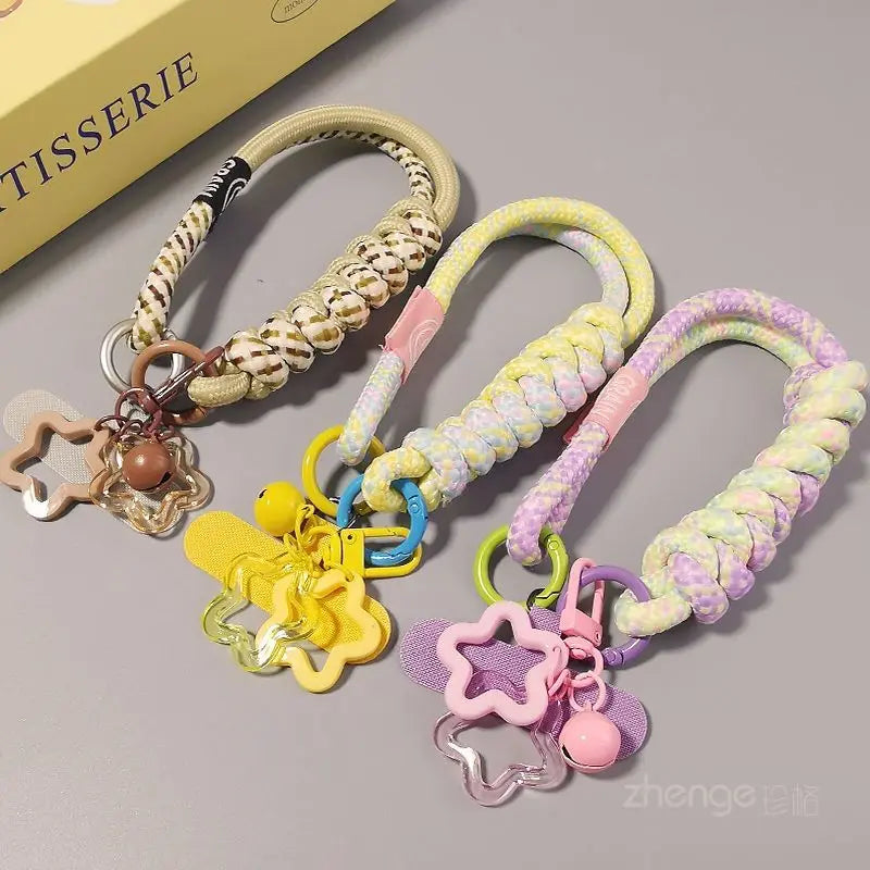 Mobile Phone Lanyard Wrist Short Ins Two Strands Woven Strong Men And Women Outdoor Travel Small Fresh Lanyard Shell Anti-Theft