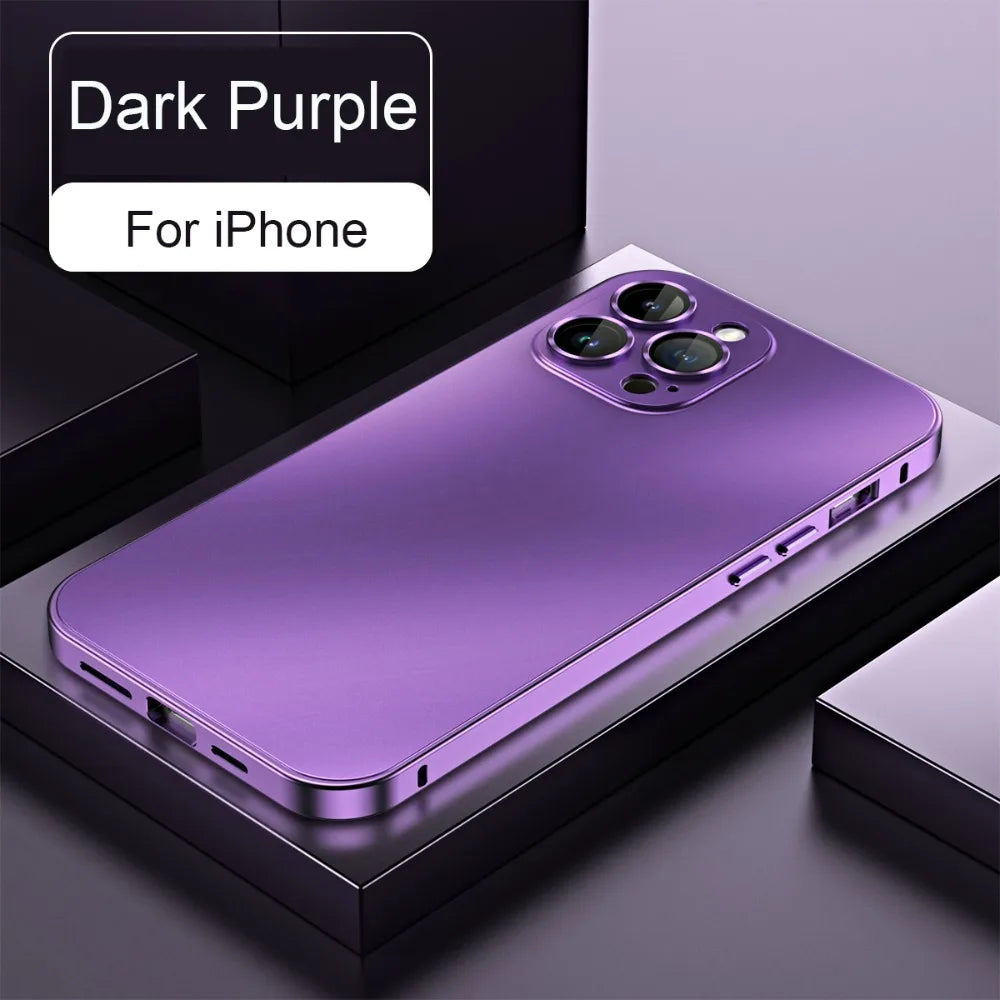 Luxury Aluminum Metal Frame Phone Case For iPhone 16 15 14 13 12 Pro Max Plus Camera Lens Glass Protect Shockproof PC Back Cover Caseverse