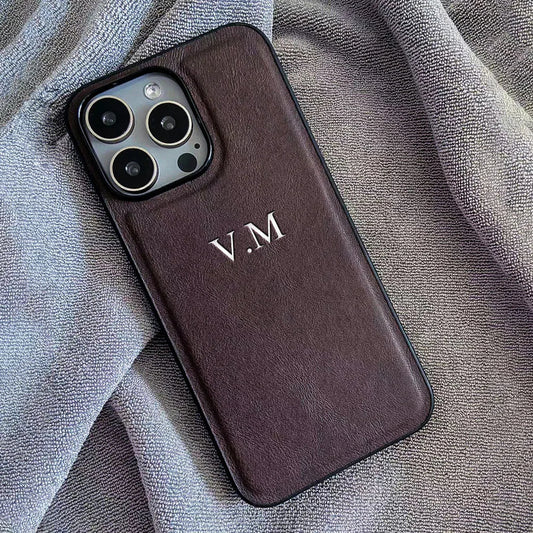 Leather Personalized Customized Initials Name Case For iPhone 16 15 14 13 12 11Pro Max Cover Luxury DIY Engraved 14 15 16 Plus Caseverse