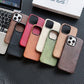 Luxury Business Vintage Leather Magnetic Phone Case for IPhone 16 Plus 15 14 13 12 Pro Max Metal Camera Frame Shockproof Cover Caseverse