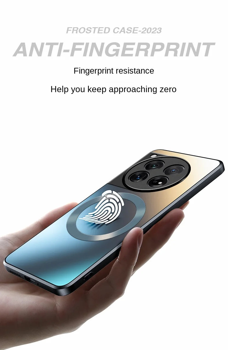 For OnePlus 12 Case Hard Matte Magnetic Wireless Charging MagSafe Protect Back Cover Case For OnePlus12 One Plus 12 Phone Shell - Caseverse