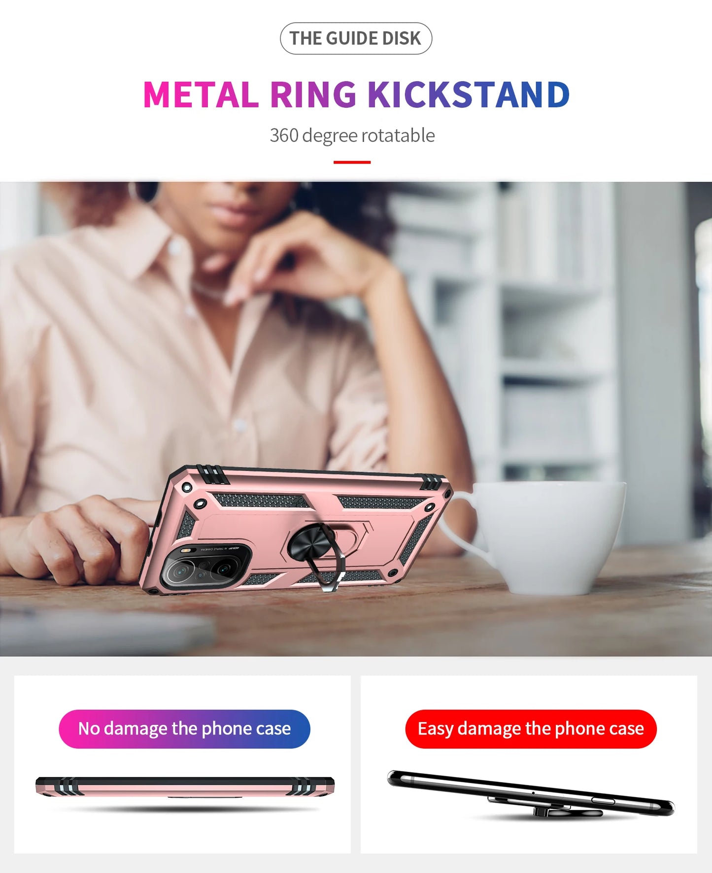 Cover Case for POCO F3 Armor Rugged Military Shockproof Ring Holder Magnet Phone Case for Xiaomi POCO F3 F 3 5G - Caseverse