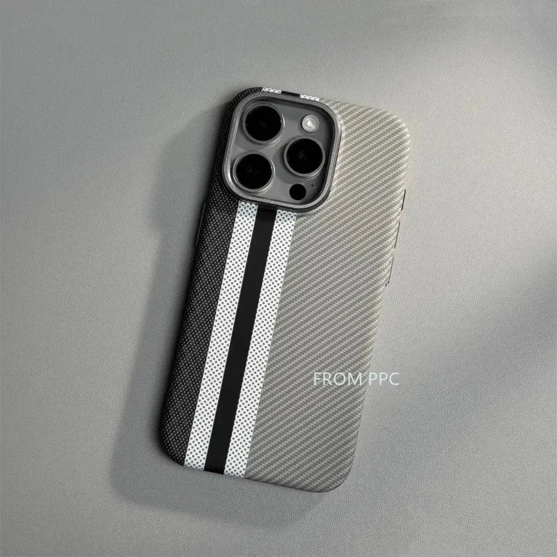 Carbon Fibre Magnetic Phone Case 16 Cover for iPhone 15 14 Pro Max Wireless Charging MagSafe Shell Alloy Camera Ring Armor Funda Caseverse