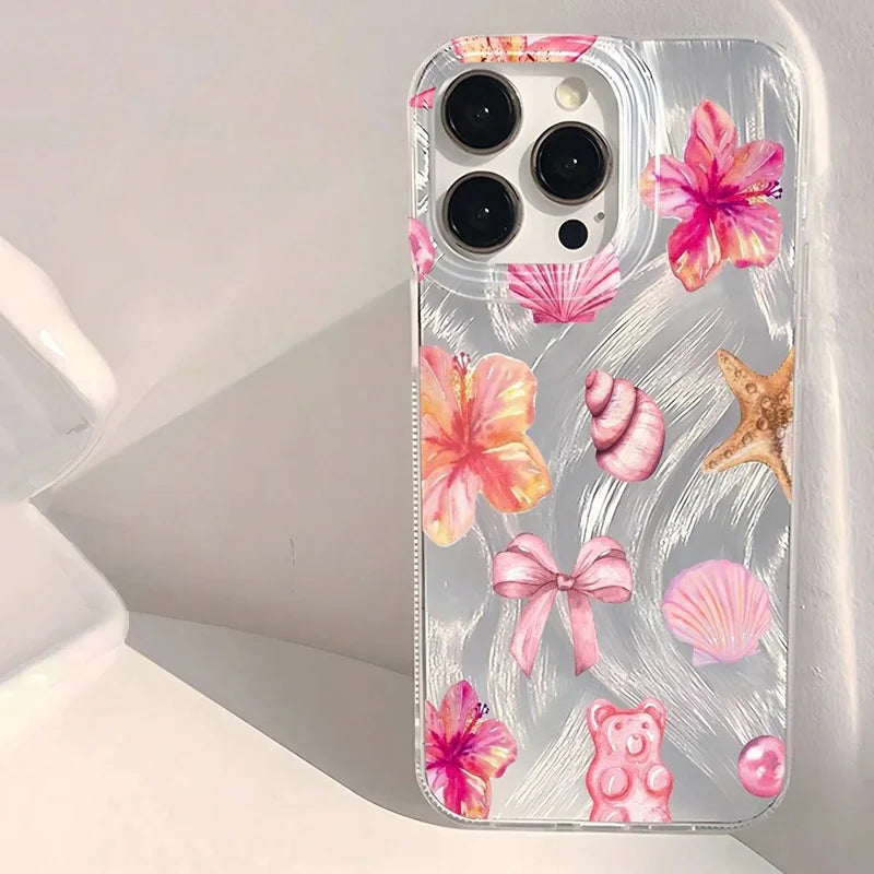 Ocean Elements Personalized Pattern Soft Phone Case For iPhone 16 Pro Max 16E 14 12 13 11 15 PRO Case X XR XS 7 8 Plus SE2 Cover Caseverse