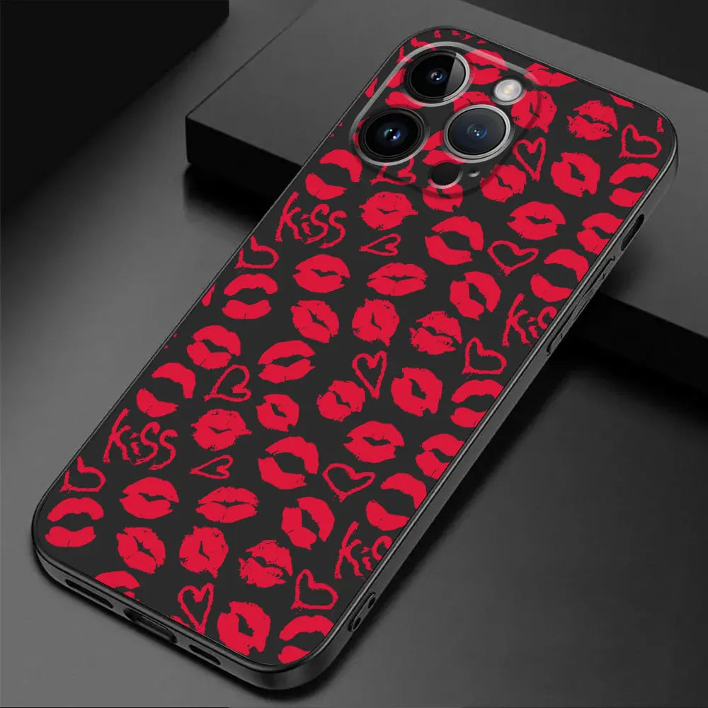 Black Soft Cases Back Cover Sexy Girl Red Black Lips Kiss Phone Case for Huawei P20 Lite P40 Lite P30 Pro P Smart Z P30 Lite - Caseverse