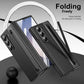 For Galaxy Fold6 S Pen Leather Phone Case Hinge Protection & Built-in Screen Protector Leather Phone Cover for Fold5 Fold4 Black - Caseverse