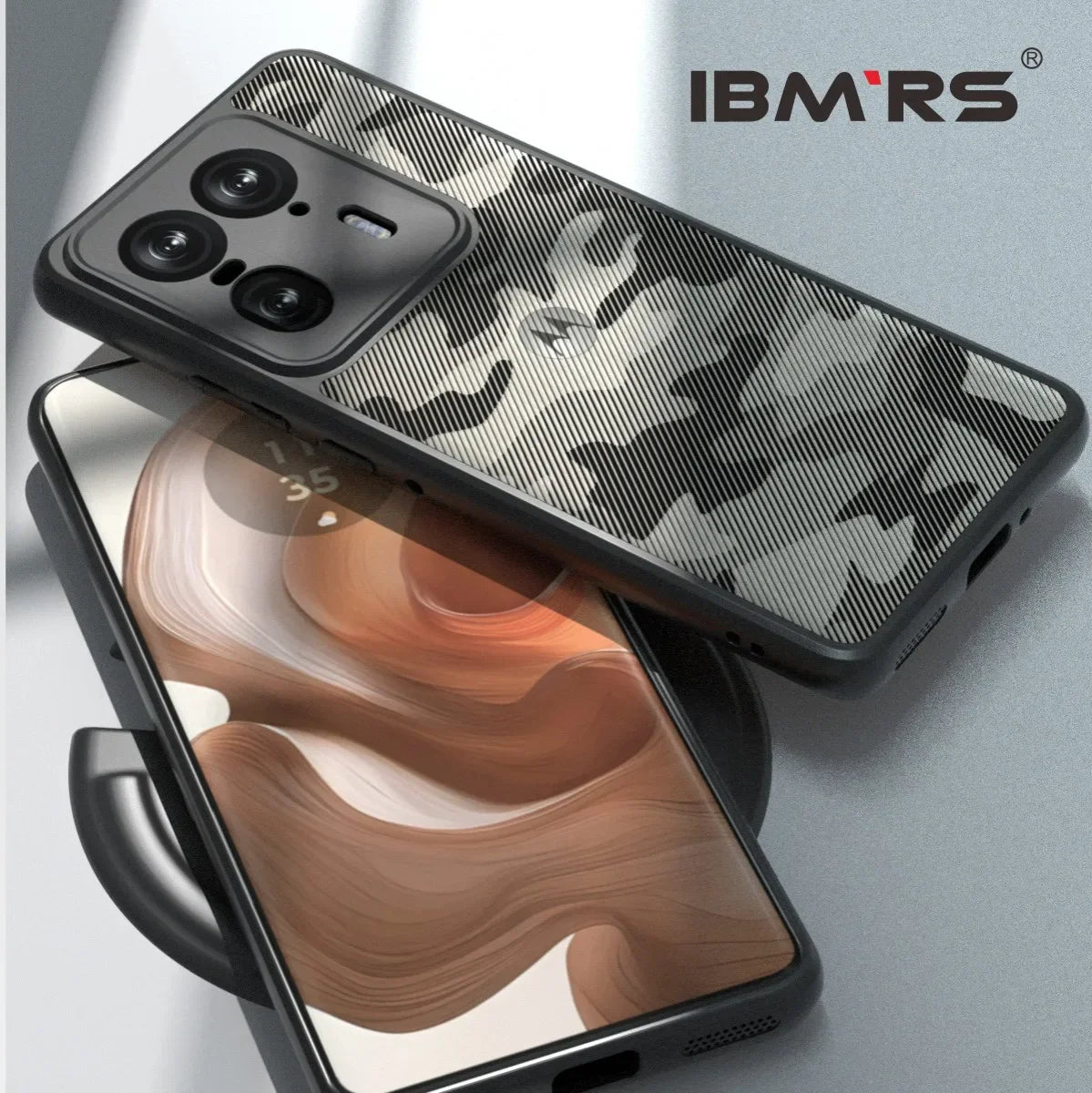 IBMRS for Motorola Edge 50 Ultra Case,(Military-Grade Protection) Shockproof Translucent  Phone Case(Camo Black) - Caseverse