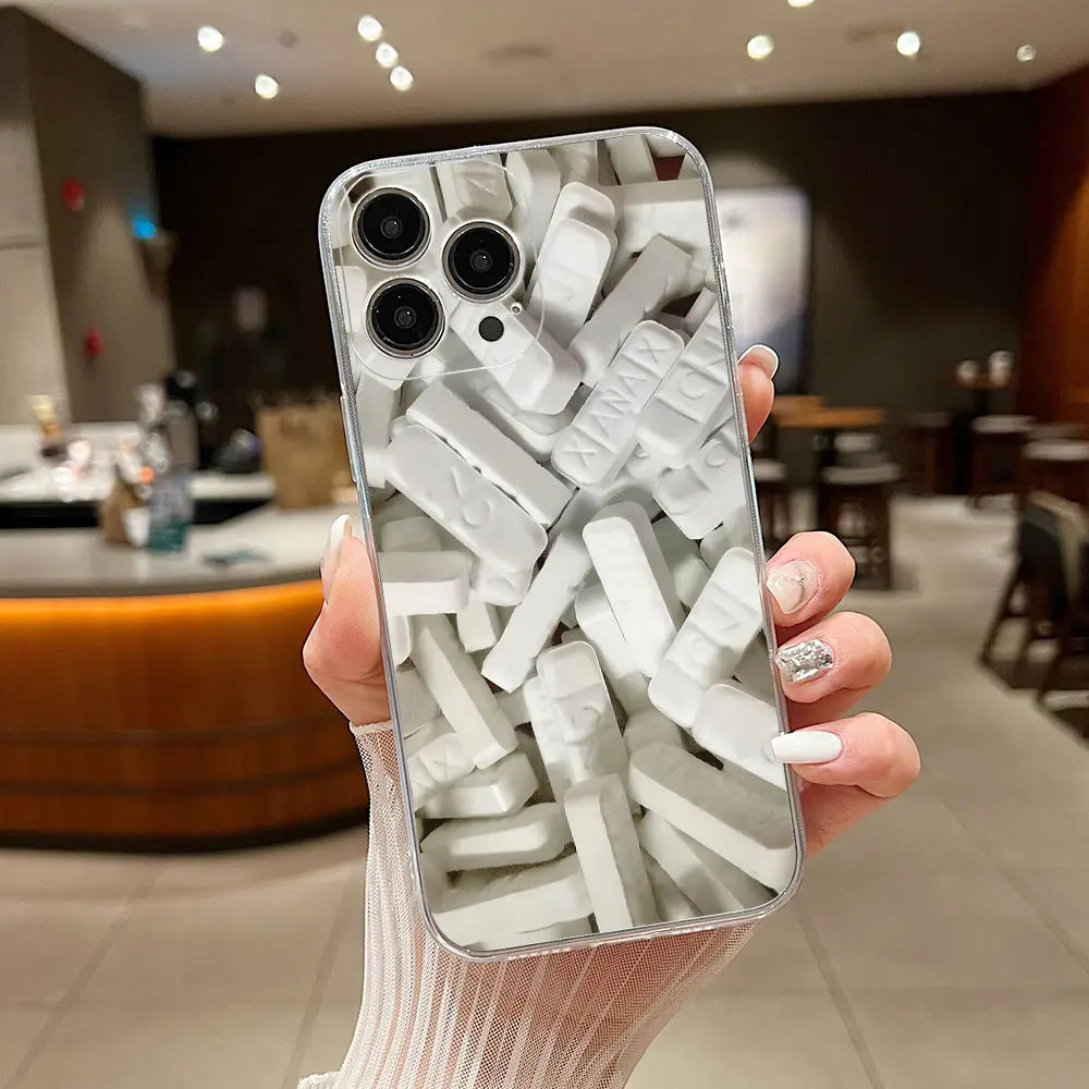 XANAX Chill Pill Phone Case For iPhone 15 14 13 12 11 Mini Pro Max X XR XSMax 6S 6 7 8 Plus SE20 Transparent Cover Caseverse