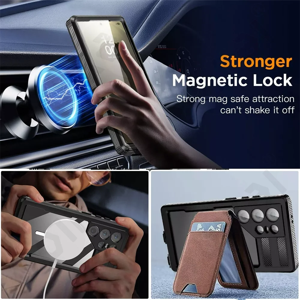 Case For Galaxy S25 S24 S23 Ultra Plus Waterproof Shockproof IP68 Underwater Built Screen Protector Anti-Scratch 360 Cover - Caseverse