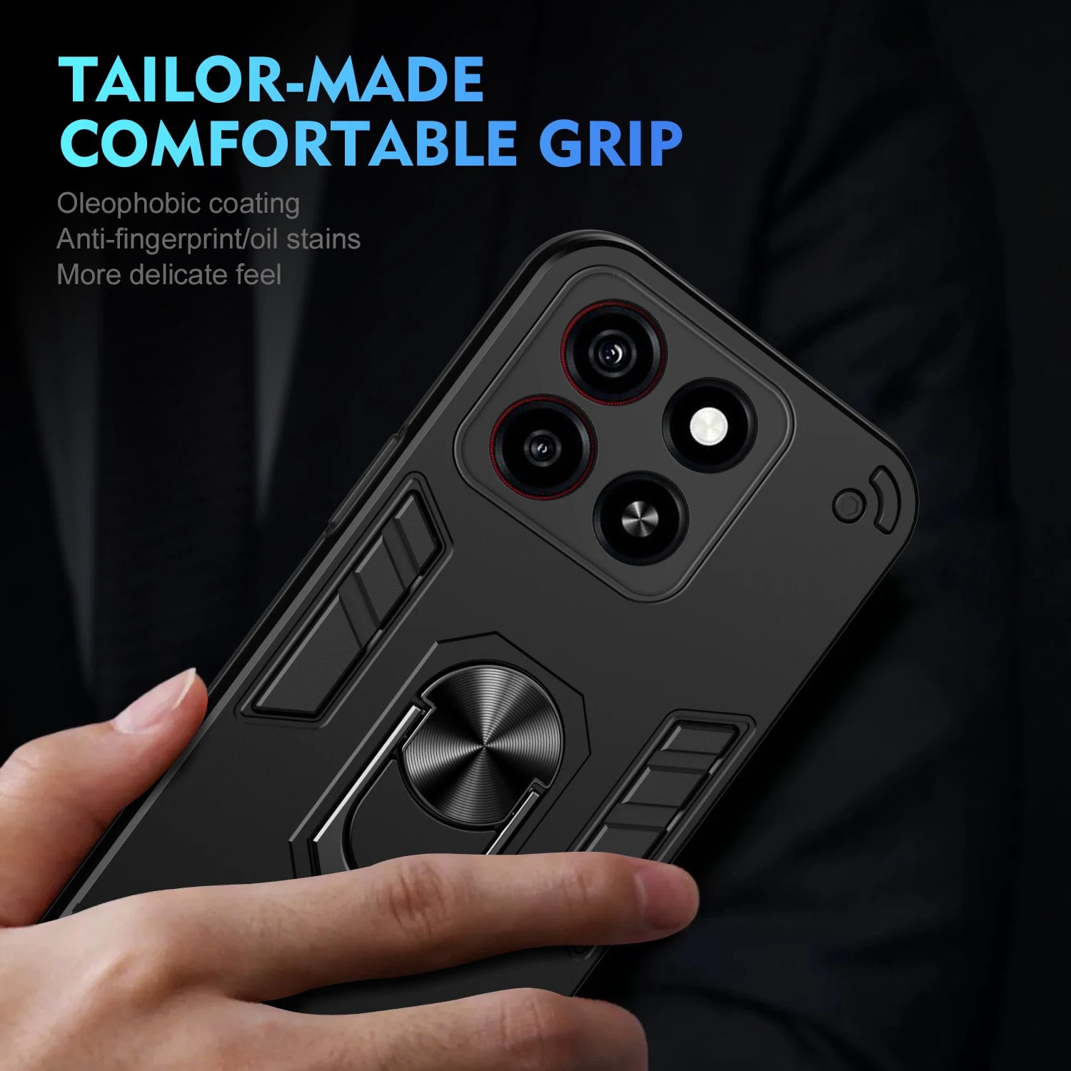 Military Grade Case for ZTE Blade A35 A55 A54 Protective Cover Shockproof Ring Stand Holder Fundas Coque - Caseverse