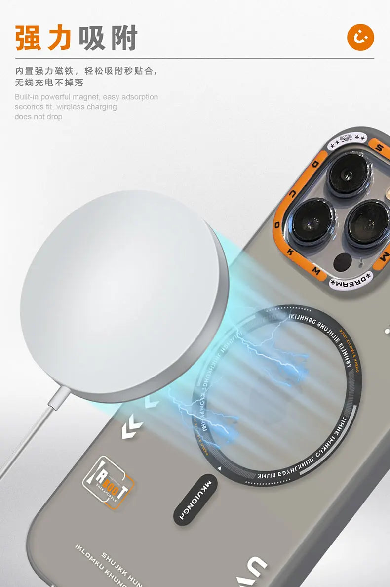 Matte Magnetic Phone Case For iPhone 16 15 14 13 12 Pro Max Megsafe Wireless Charge Frosted Back Metal Lens Frame Buttons Cover