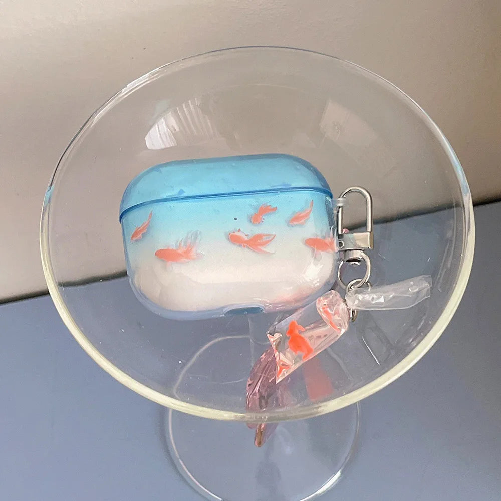 Cute and ornamental koi gradient earphone case for airpods 2 3 4 TPU soft protective cover for airpods pro 2 2nd charge box case Caseverse