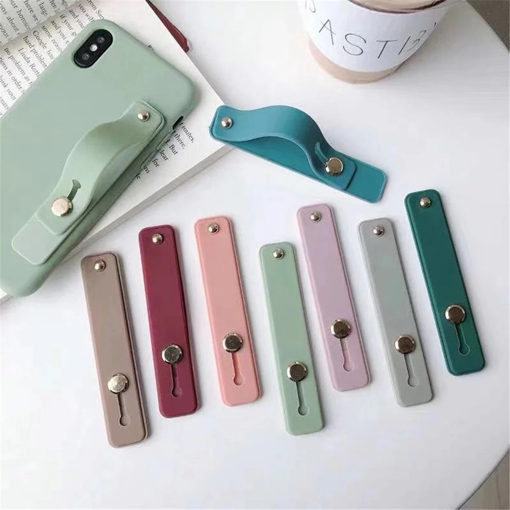 Push Pull Rainbow Phone Grip Silicone Phone Stand Finger Ring Holder Finger Strap Bracket Portable Telescopic Wrist Band - Caseverse