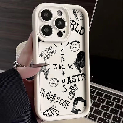 Luxury Travis Scott Cactus Jack Phone Case for IPhone 16 15 14 13 12 11 Pro Max Mini XR XS X 7 8 Plus Soft TPU Back Cover - Caseverse