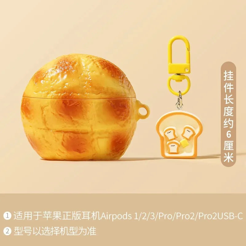 Toast Bread Donut Chocolate Cookies Case for Apple AirPods 4 1 2 3 Generation Cover for AirPods Pro 2nd Gen Air Pods Protective Caseverse