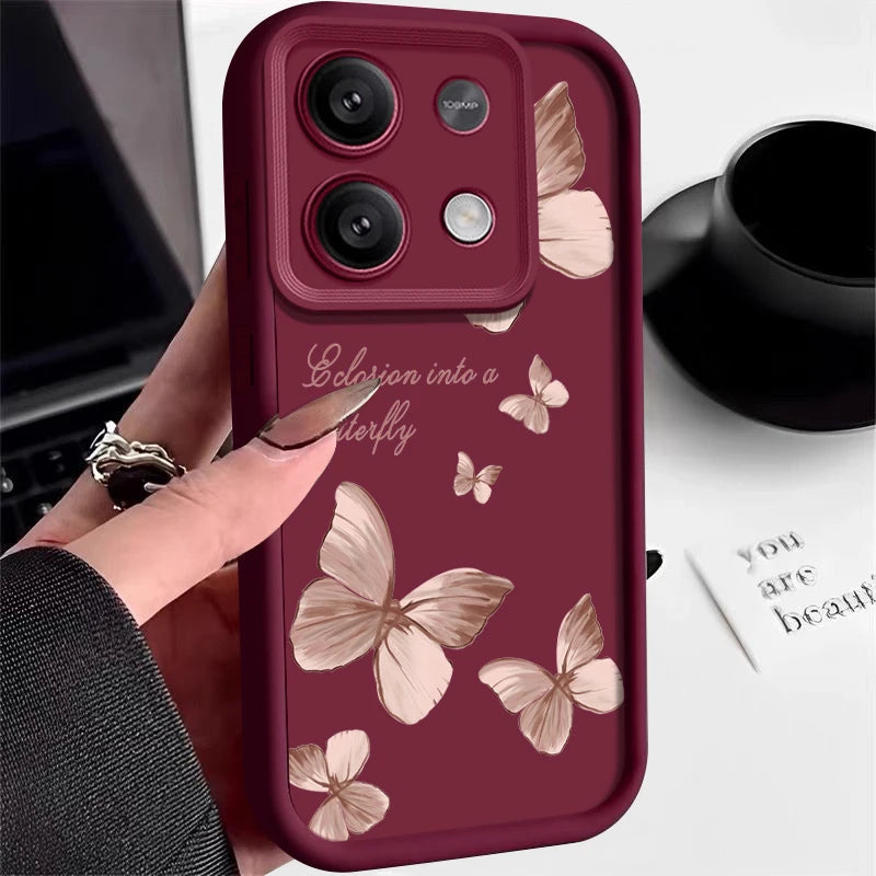 Shockproof Golden Butterfly Case For Xiaomi Redmi Note 13 12 11 10 Pro 4G 11s 14 Funda Poco F6 X6 X5 14T 11T 13T Pro 5G Cover Caseverse