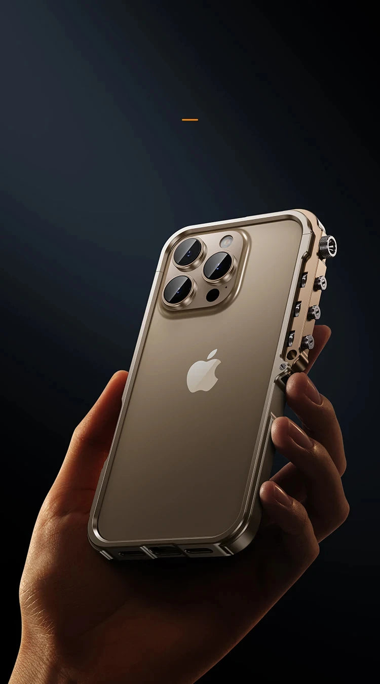 Luxury Aluminum Alloy Armor Frame Phone Case For iPhone 13 14 15 16 Pro Metal Removable Shockproof Cover