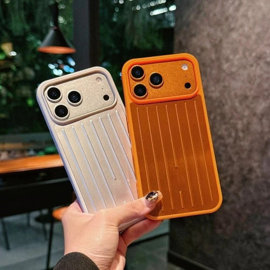 Classic 3D Corrugated Stripe Stylish Business Luggage Phone Case For IPhone 17 Pro Max Cover Hard Shockproof Bumper Luxury Funda