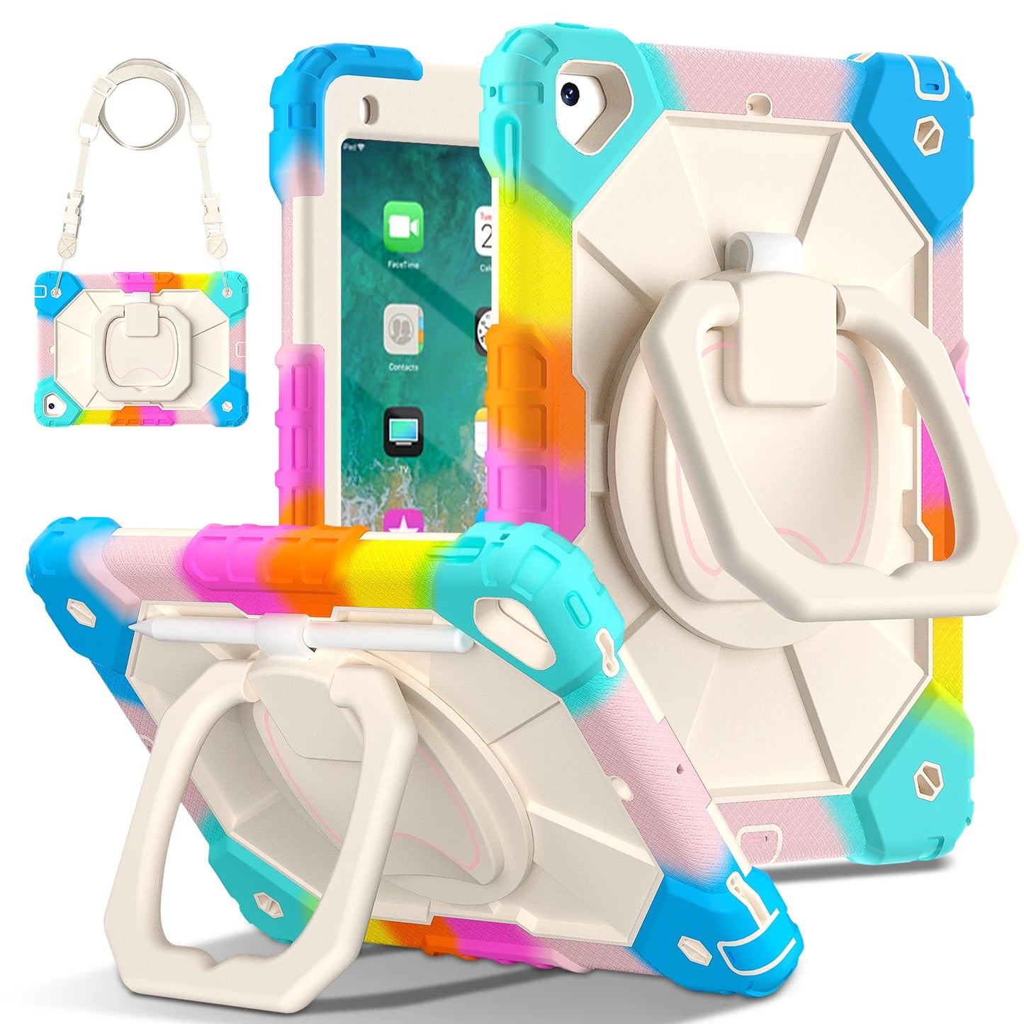 Tablet Protective Case Suitable for iPad 5Th(2017)/6Th(2018)/Pro9.7/New iPad 9.7 Satchel Stand