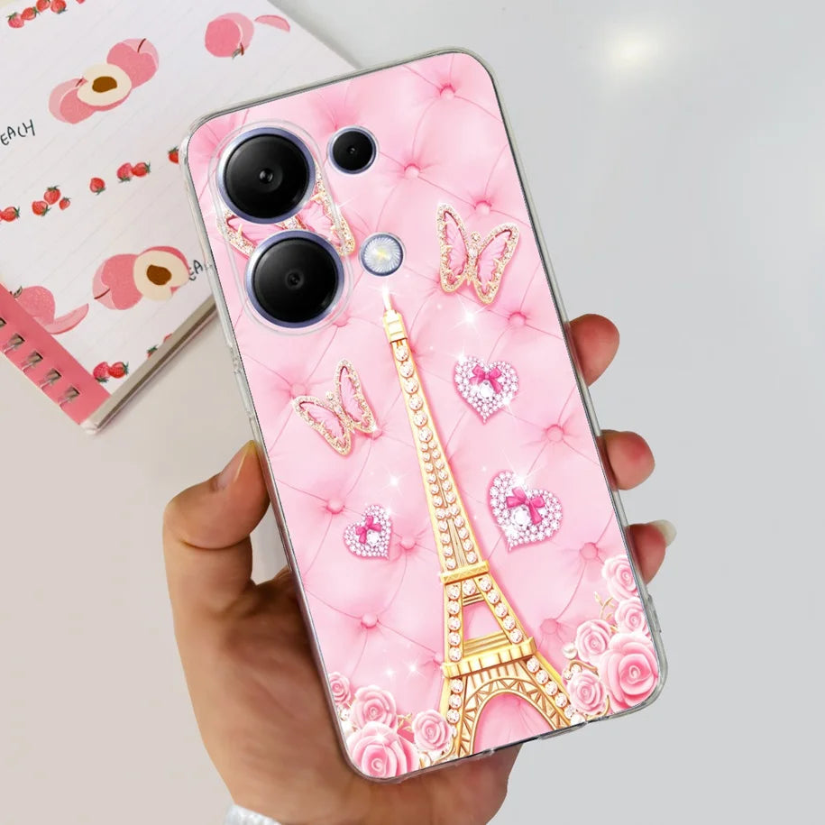 For Xiaomi Poco M6 Pro 2024 Case New Fashion Marble Cartoon Cover Soft Clear Silicone Funda For Xiaomi Poco M6 Pro 4G Phone Case Caseverse