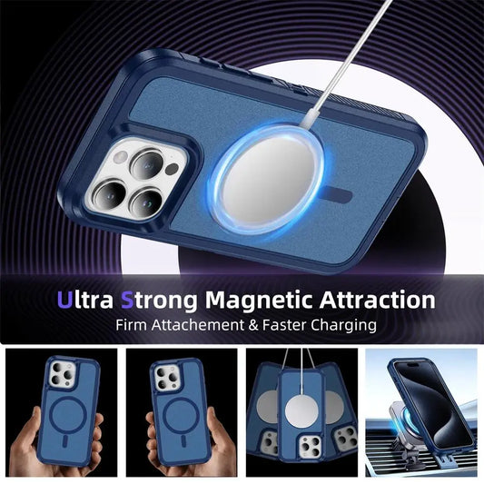 For MagSafe Armor Defender Phone Case For iPhone 15 14 13 12 Pro Max 11 Shockproof Heavy Duty Rugged Magnetic Hybrid Matte Cover - Caseverse