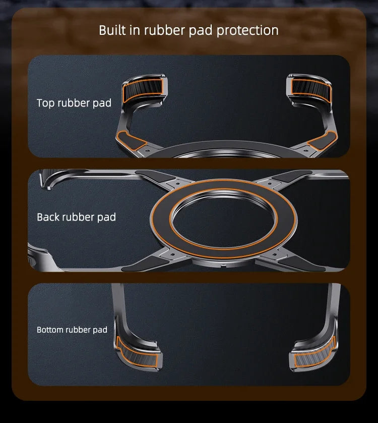 Metal Frameless Magsafe Magnetic Holder Phone Case For iPhone 16 15 14 13 Pro Max 16promax Aluminum Alloy Frame Shockproof Cover Caseverse