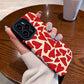 Fashion Red Love Heart Silicone Case For iPhone 11 12 13 14 15 Pro Max Mini X XS XR 8 7 16 Plus Soft Leather Shockproof Cover - Caseverse