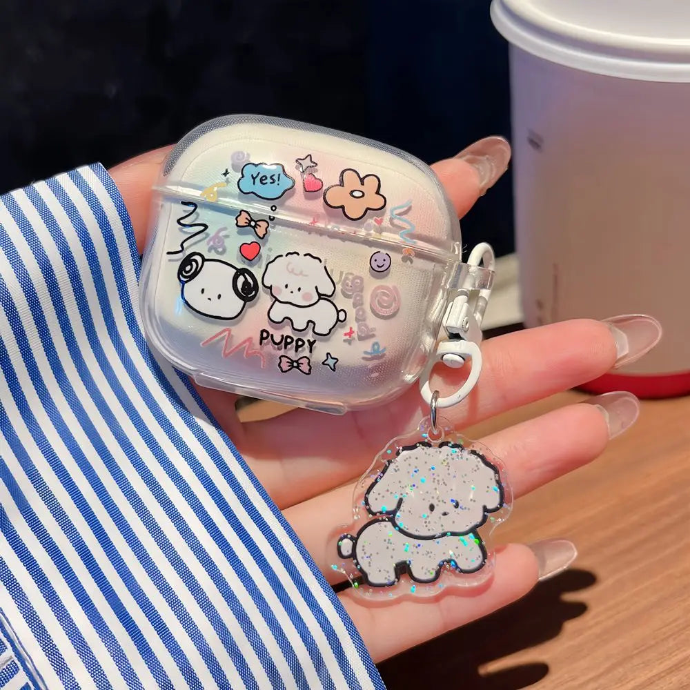 Suitable For Lenovo LP40 TWS Earphone Protective Case Cartoon Cherry Bow Headset Soft TPU Clear Earphone Cover With Keychain Caseverse