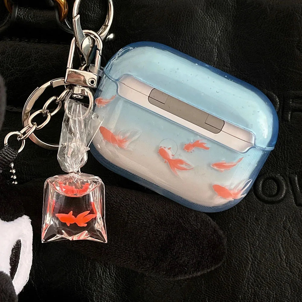 Cute and ornamental koi gradient earphone case for airpods 2 3 4 TPU soft protective cover for airpods pro 2 2nd charge box case Caseverse