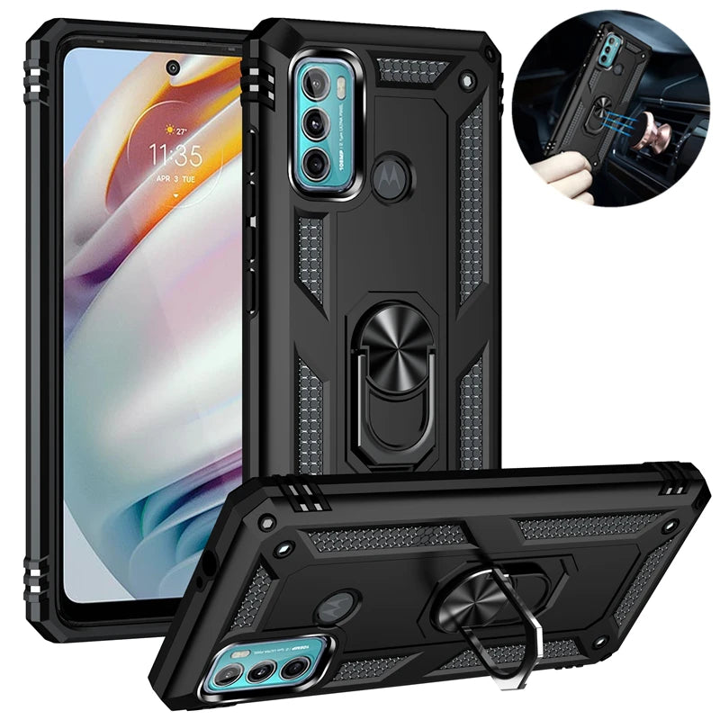 For Motorola Moto G40 Fusion Case Rugged Armor Shockproof Phone Case For Moto G31 G41 G51 G71 5G Magnetic Ring Holder Back Cover - Caseverse