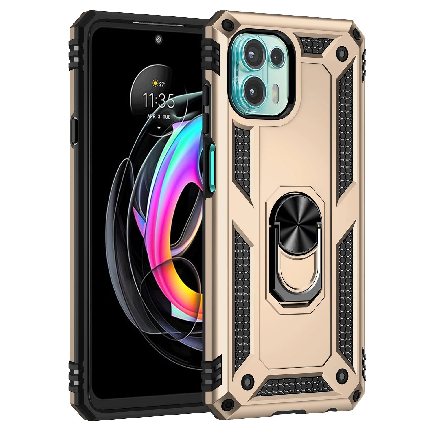 Cover Case for Moto Motorola Edge 20 Lite Shockproof Armor Rugged Military Protective Ring Holder Magnet Phone Case - Caseverse