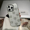 Cute Metal Love Heart Epoxy Glitter Phone Case For iPhone 16 15 14 13 12 11 Pro Max Plus Bling Clear Shockproof Soft Cover Caseverse