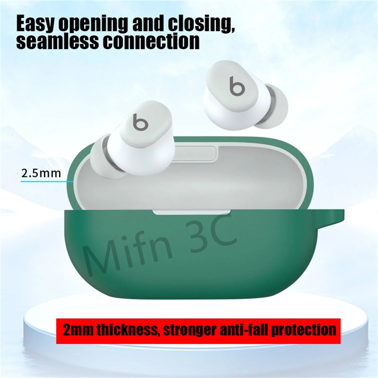 【Logo Visible 】Case for Beats Solo Buds with Keychain Soft Silicone Scratch Resistant Protective Case for Beats Solo Buds 2024 Caseverse