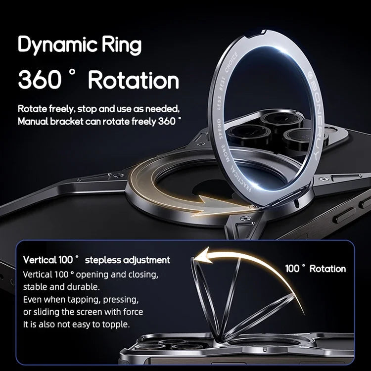 Metal Frameless Magsafe Magnetic Holder Phone Case For iPhone 16 15 14 13 Pro Max 16promax Aluminum Alloy Frame Shockproof Cover Caseverse
