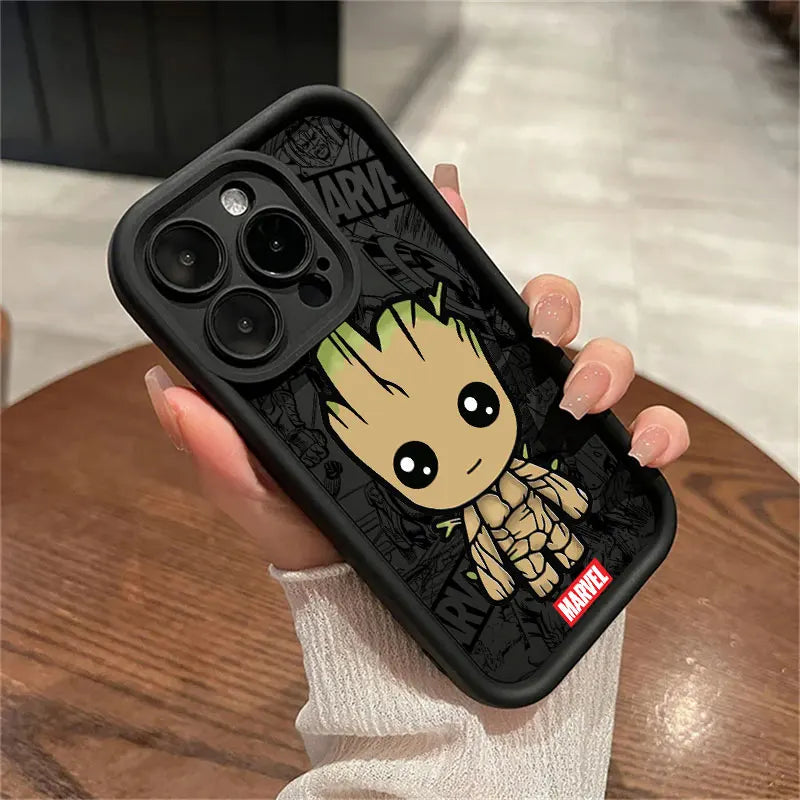 Marvel Cartoon Venom Deadpool Groot Phone Case for iPhone 16 Cases iPhone 15 14 13 12 Mini 11 Pro Max 16 Plus X 15Pro Back Cover - Caseverse