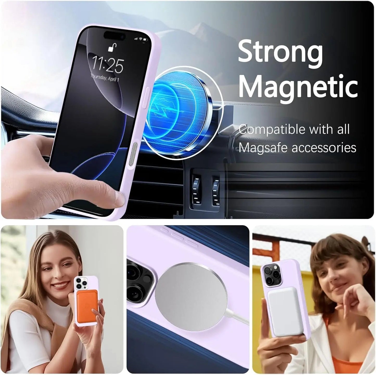 Magnetic Phone Case For iPhone 15 14 16 Plus 11 12 13 16 Pro Max Silicone Official Lanyard Magsafe Strap Protector Soft Cover Caseverse
